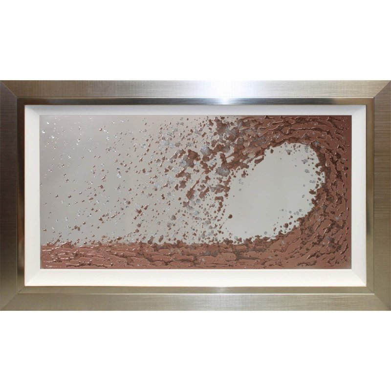 Complete Colour Ltd Abstract - Copper Wave Mirror (100x50) Liquid Art