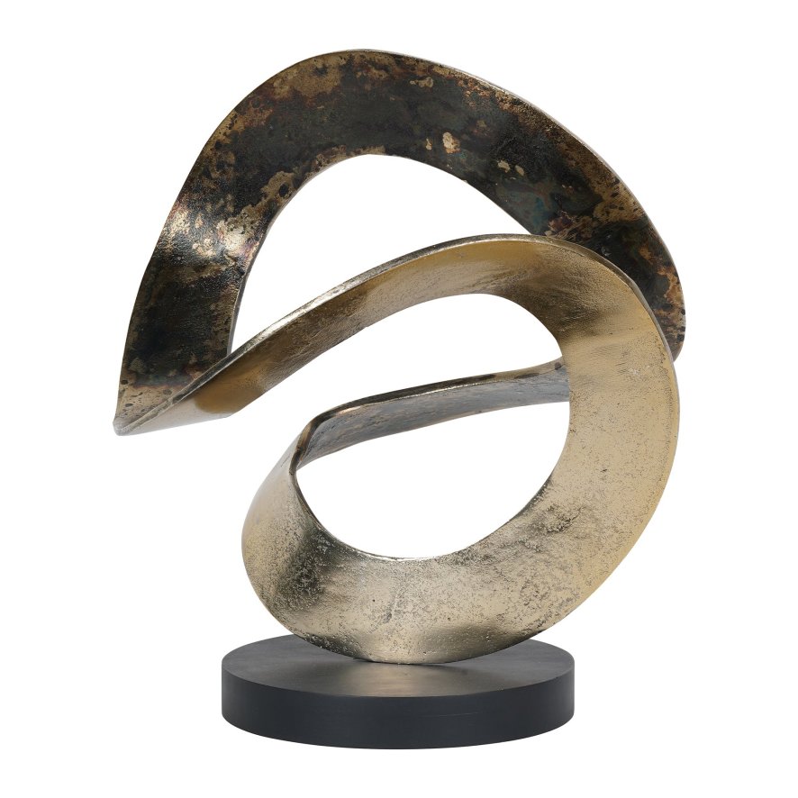 Libra Urban Botanic - Ribbon Knot Sculpture on Black Wooden Base