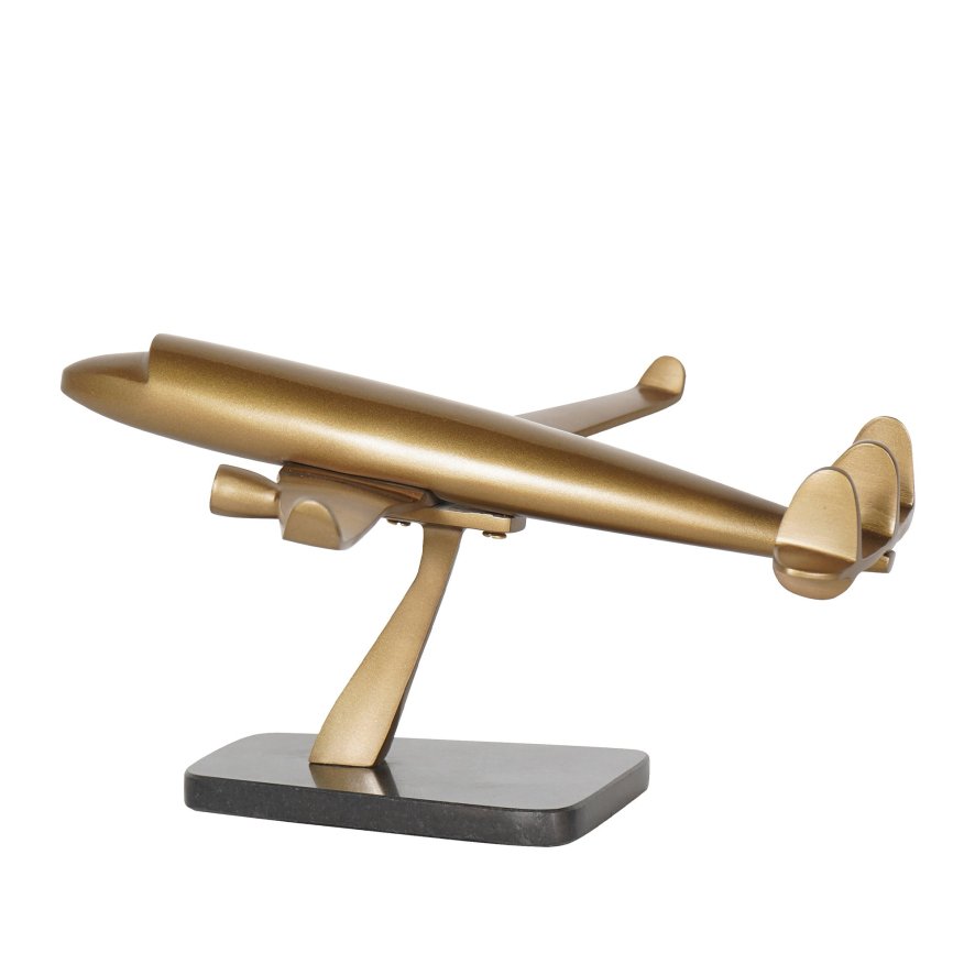 Libra Urban Botanic - Columbia Lockheed Constellation Antique Brass finish Aeroplane on Granite