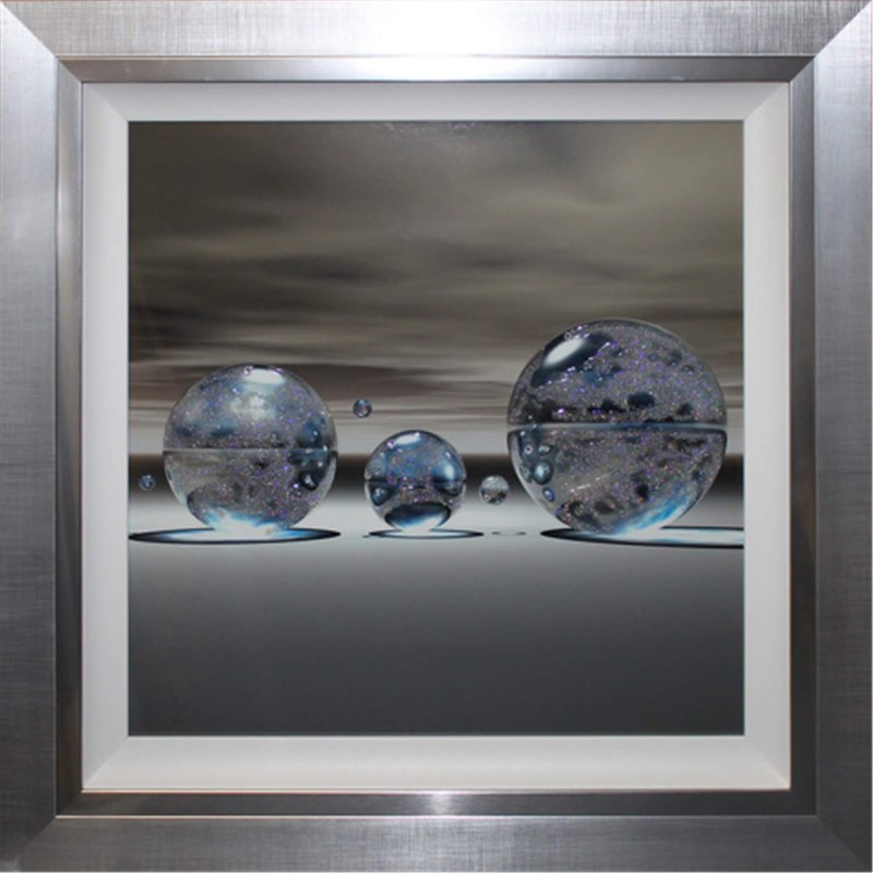 Complete Colour Ltd Abstract - Silver Spheres Square Right Liquid Art(R3)