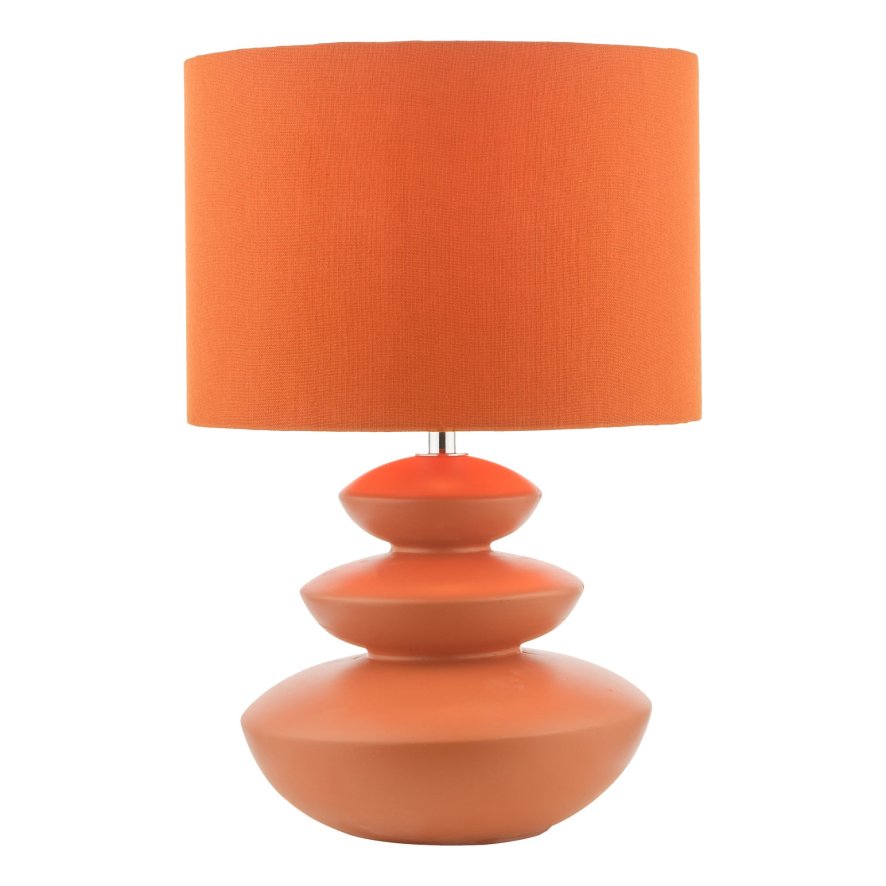 Dar - Discus Ceramic Table Lamp Orange With Shade