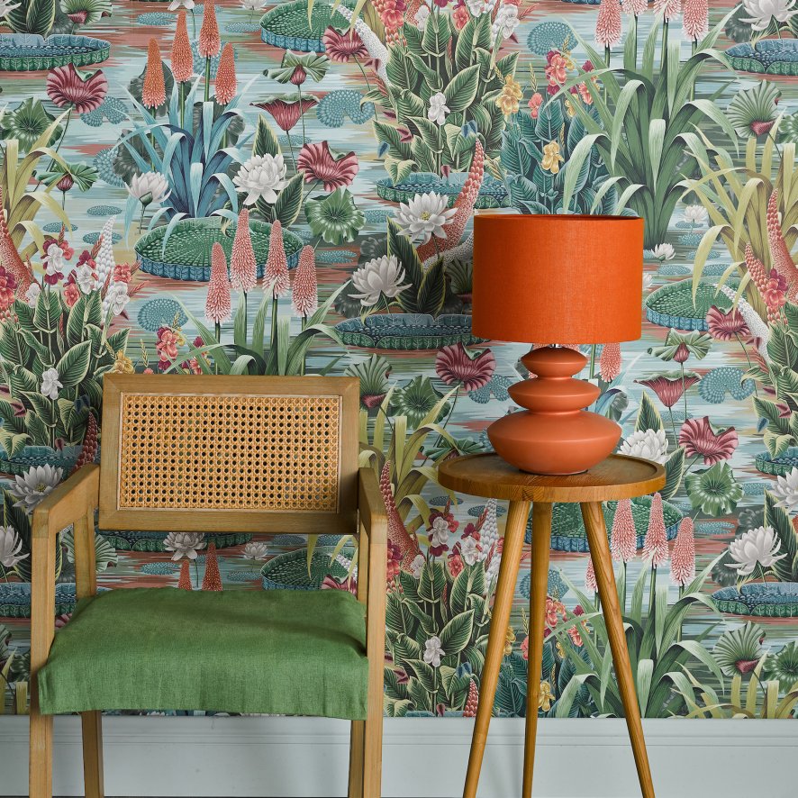 Dar - Discus Ceramic Table Lamp Orange With Shade