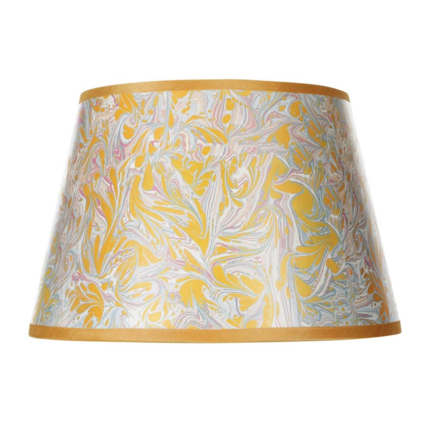 Dar Lighting Dar - Frida Yellow Marbled Tapered Drum Shade 26cm