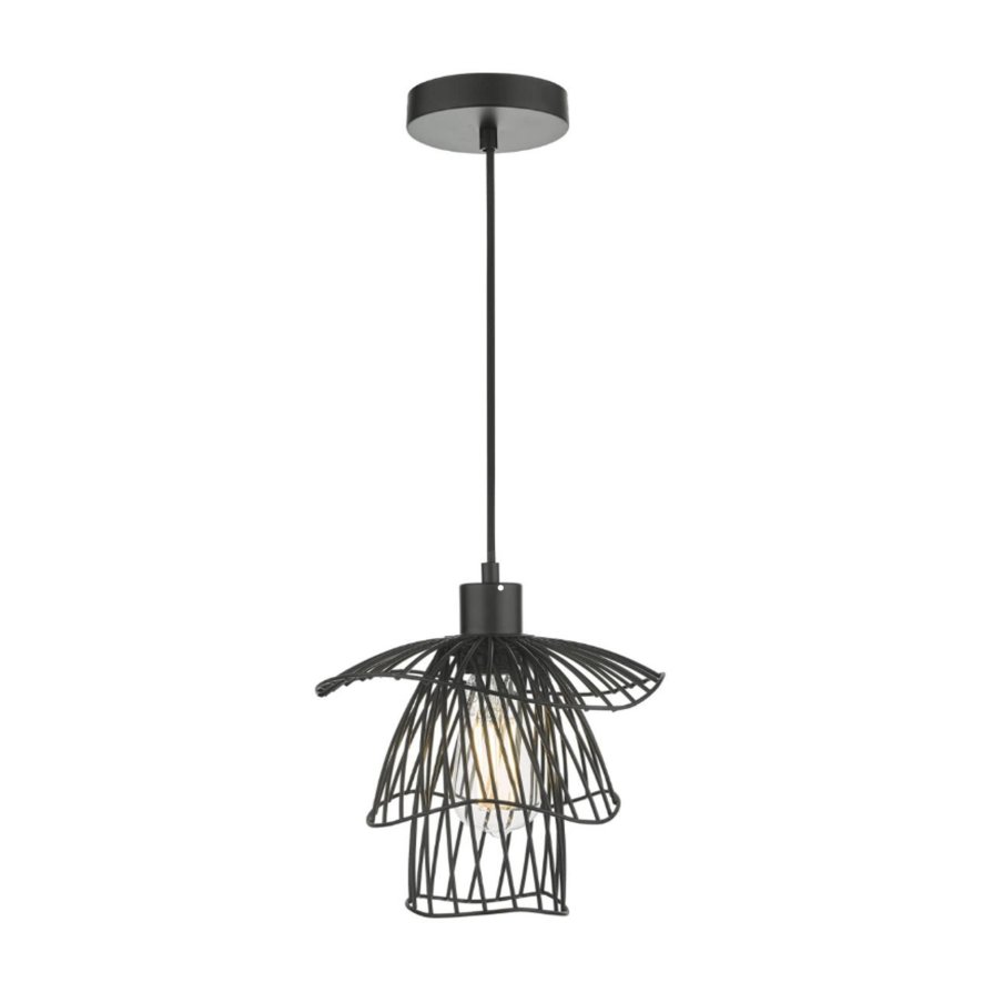 Dar Lighting Dar Gonzalo 1 Light Pendant Black
