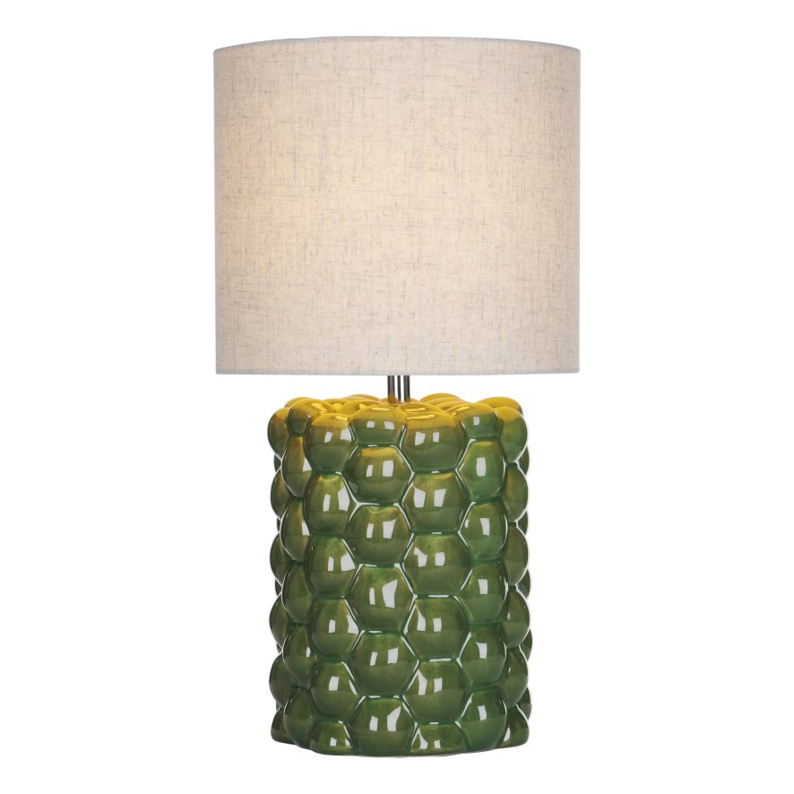 Dar Lighting Dar - Jayden Table Lamp Green Reactive Glaze With Shade