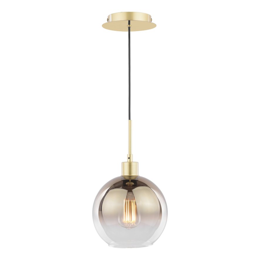 Dar Lighting Dar - Lycia Pendant Polished Gold and Gold Ombre Glass