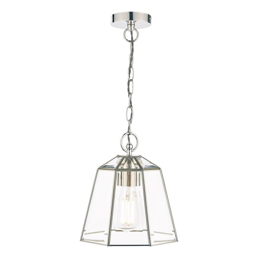 Laura Ashley Laura Ashley - Clayton Pendant Polished Silver Glass