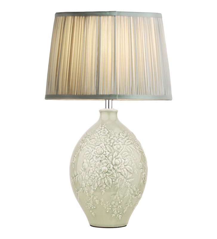 Laura Ashley Laura Ashley - Picardie Ceramic Table Lamp Green Polished Chrome Base Only