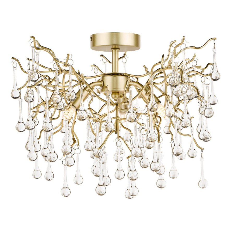 Laura Ashley Laura Ashley - Willow 3lt Semi Flush Satin Champagne Crystal