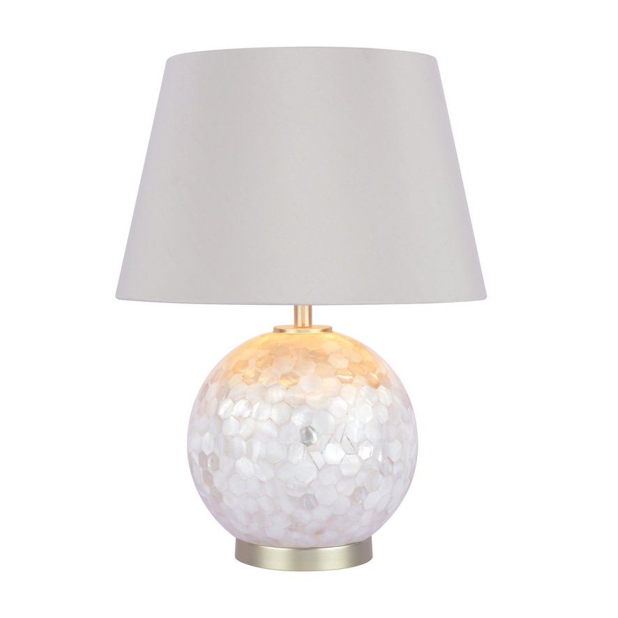 Laura Ashley Laura Ashley - Mathern Table Lamp Cream Shell & Champagne With Shade