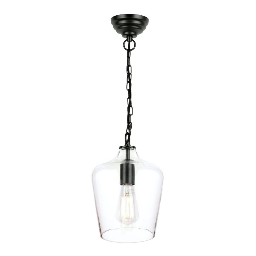 Laura Ashley Laura Ashley - Ockley Bottle Pendant Glass Matt Black