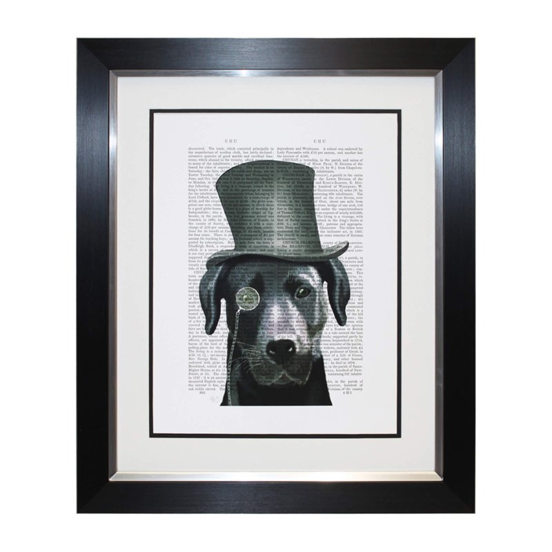 Complete Colour Ltd Figures and Florals - Black Labrador Formal Hound and Hat