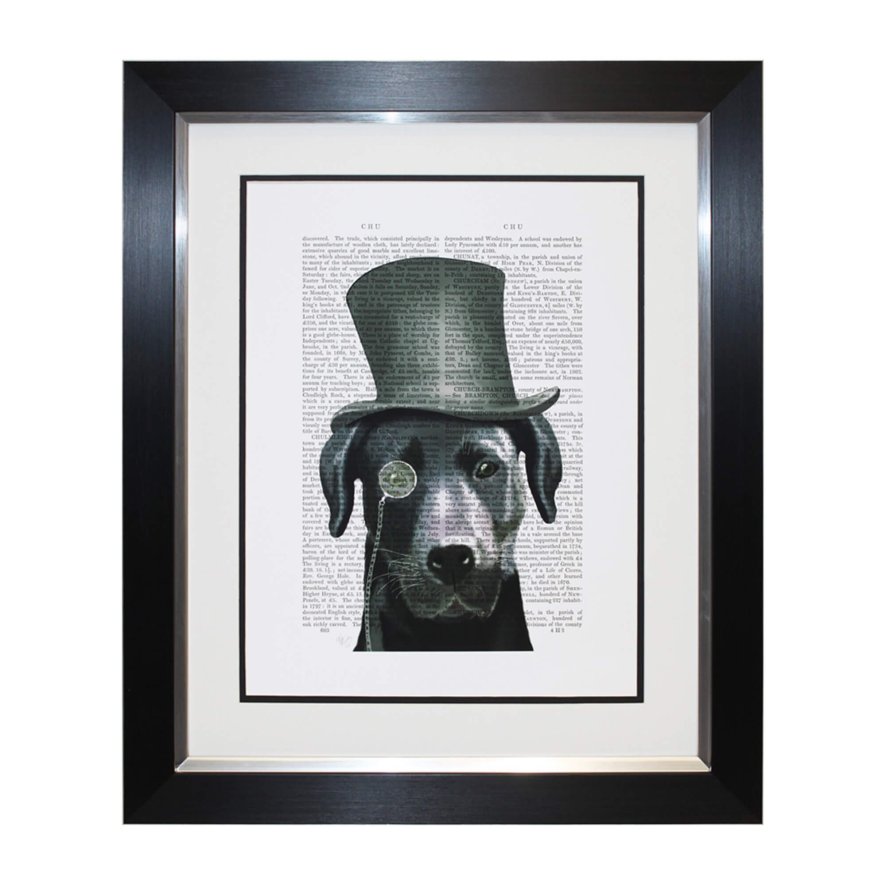Complete Colour Ltd Figures and Florals - Black Labrador Formal Hound and Hat