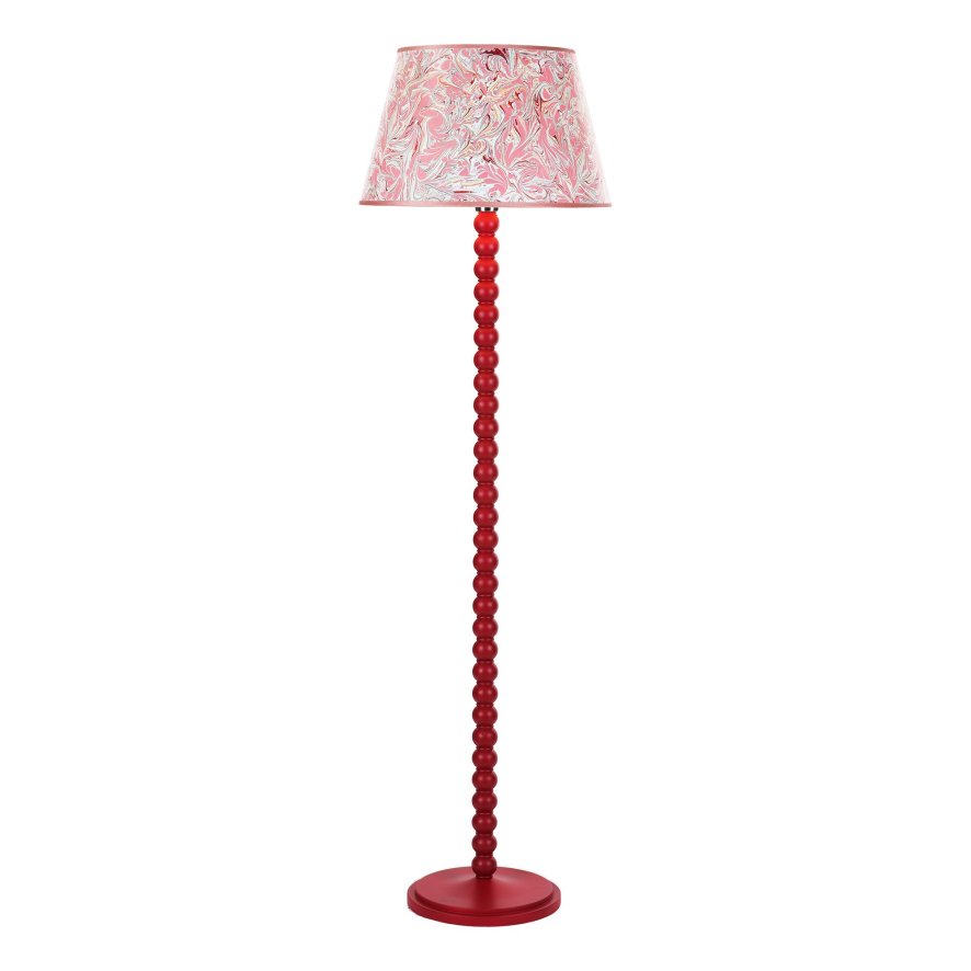 Dar Lighting Dar - Spool Floor Lamp Red Base