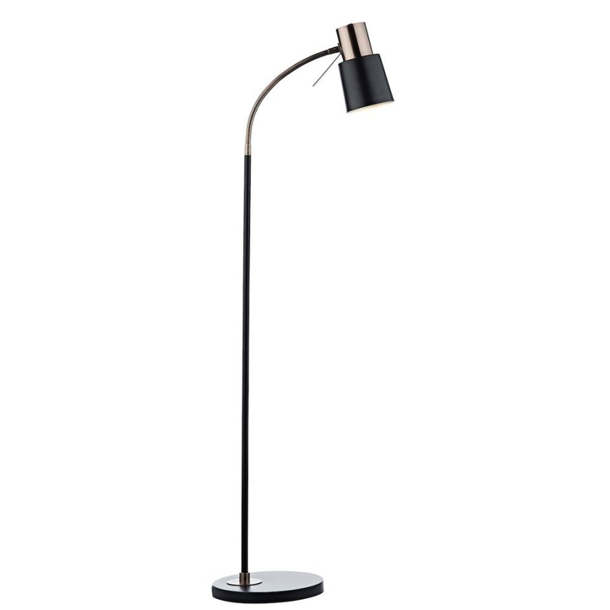 Dar Lighting Dar - Bond Task Floor Lamp Black Copper