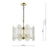Dar Lighting Dar - Porthos 8 Light Pendant Antique Brass and Clear Glass