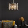 Dar Lighting Dar - Porthos 8 Light Pendant Antique Brass and Clear Glass