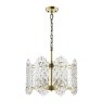 Dar Lighting Dar - Porthos 8 Light Pendant Antique Brass and Clear Glass