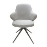 Classic Furniture Santorini - Swivel Dining Chair (Light Grey and Tan Faux Leather)