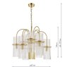 Dar Lighting Dar - Eniola 9 Light Pendant Natural Brass and Glass