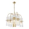 Dar Lighting Dar - Eniola 9 Light Pendant Natural Brass and Glass