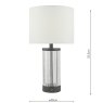 Dar Lighting Dar - Enrico Rechargeable Table Lamp Satin Black and Glass With Shade LED