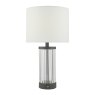 Dar Lighting Dar - Enrico Rechargeable Table Lamp Satin Black and Glass With Shade LED