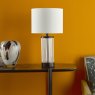 Dar Lighting Dar - Enrico Rechargeable Table Lamp Satin Black and Glass With Shade LED