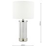 Dar Lighting Dar - Enrico Rechargeable Table Lamp Polished Nickel and Glass With Shade LED