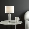 Dar Lighting Dar - Enrico Rechargeable Table Lamp Polished Nickel and Glass With Shade LED