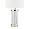 Dar Lighting Dar - Enrico Rechargeable Table Lamp Polished Nickel and Glass With Shade LED