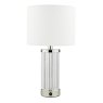 Dar Lighting Dar - Enrico Rechargeable Table Lamp Polished Nickel and Glass With Shade LED