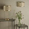 Dar Lighting Dar - Fenella 2 Light Wall Light Gold Leaf and Seagrass