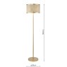 Dar Lighting Dar - Fenella 3 Light Floor Lamp Gold Leaf and Seagrass