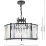 Dar Lighting Dar - Kiran 5 Light Pendant Satin Black and Glass
