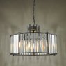 Dar Lighting Dar - Kiran 5 Light Pendant Satin Black and Glass