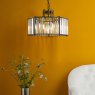Dar Lighting Dar - Kiran 5 Light Pendant Satin Black and Glass