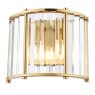 Dar Lighting Dar - Kiran 2 Light Wall Light Natural Brass and Glass