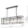 Dar Lighting Dar - Kiran 7 Light Bar Pendant Satin Black and Glass