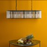 Dar Lighting Dar - Kiran 7 Light Bar Pendant Satin Black and Glass