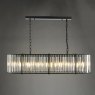 Dar Lighting Dar - Kiran 7 Light Bar Pendant Satin Black and Glass
