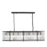 Dar Lighting Dar - Kiran 7 Light Bar Pendant Satin Black and Glass