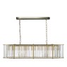 Dar Lighting Dar - Kiran 7 Light Bar Pendant Natural Brass and Glass