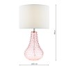 Dar Lighting Dar - Kristina Table Lamp Pink Glass With Shade