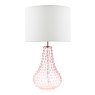 Dar Lighting Dar - Kristina Table Lamp Pink Glass With Shade