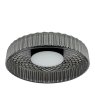 Dar Lighting Dar - Leena Flush Satin Black and Smoked Ribbed Glass LED