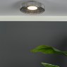 Dar Lighting Dar - Leena Flush Satin Black and Smoked Ribbed Glass LED