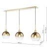 Dar Lighting Dar - Lycia 3 Light Bar Pendant Satin Gold and Gold Ombre Glass