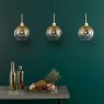 Dar Lighting Dar - Lycia 3 Light Bar Pendant Satin Gold and Gold Ombre Glass