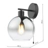 Dar Lighting Dar - Lycia Wall Light Matt Black and Smoked Ombre Glass